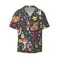 thumbnail image 1 of KLL Mushrooms Snails Butterflies Print Men's Shirt Short Sleeve Button Down Summer Cuba Beach Shirts- XX-Large, 1 of 7