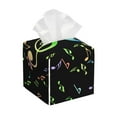 thumbnail image 1 of KLL Music Notes Print Tissue Box Cover,Leather Tissue Holder Square Facial Tissue Case Facial Paper Organizer Dispenser for Bathroom, Vanity Countertop, 1 of 7