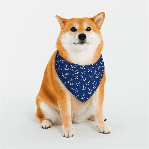 KLL Nautical Anchors Dog Bandanas,Triangle Reversible Pet Scarf for Small Medium Large and Extra Large Dogs-Medium