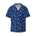 thumbnail image 1 of KLL Nautical Anchors Print Men's Shirt Short Sleeve Button Down Summer Cuba Beach Shirts- 4X-Large, 1 of 7