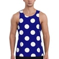 thumbnail image 1 of KLL Navy And White Polka Dot Print Men's Muscle Gym Workout Stringer Tank Tops Bodybuilding Fitness T-Shirts Tank Tops Men-3X-Large, 1 of 7