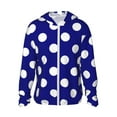 thumbnail image 1 of KLL Navy And White Polka Dot Print Men's Women’s UPF 50+ Sun Protection Outdoor Hoodie Jacket Long Sleeve Fishing Hiking Performance Shirt- Medium, 1 of 1