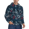 thumbnail image 1 of KLL Navy Blue Geometric Print Mens Hoodie Long Sleeve Casual Pullover Hooded Sweatshirt Fashion Drawstring Hoodies with Pocket-4X-Large, 1 of 1