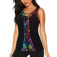 thumbnail image 1 of KLL Neon Psychedelic Giraffe Print Womens Tank Top Sleeveless Workout Tops Athletic Running Shirts Yoga Gym Clothes-XX-Large, 1 of 7