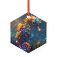 thumbnail image 1 of KLL Neon Seahorse Underwater Realm Pattern Acrylic Christmas Ornaments,1 PCS Xmas Tree Decor with Ribbon 3" Christmas Décor Christmas Pendant for Hanging on Tree & Party Favors-Hexagon, 1 of 7