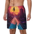 thumbnail image 1 of KLL Neon Sunset Cyberpunk Cityscape for Mens Swim Trunks Quick Dry Swim Shorts with Built-in Compression Liner Funny Swimwear Bathing Suits-X-Large, 1 of 6