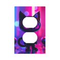 thumbnail image 1 of KLL Neon Toy Cat Reflections Pattern Electrical Outlet Covers, 3" x 5" 1 Pack Electric Receptacle Plug Covers for Decorator Receptacle Outlet & Switch-Style S, 1 of 6