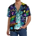 thumbnail image 1 of KLL New York City Print Men's Shirt Short Sleeve Button Down Summer Cuba Beach Shirts- X-Large, 1 of 5