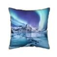 thumbnail image 1 of KLL Night At Lake Aurora 1 Decorative Throw Pillow Covers Velvet Soft for Couch Sofa Bedroom Living Room Outdoor (No pillow core)- 18"x18", 1 of 5