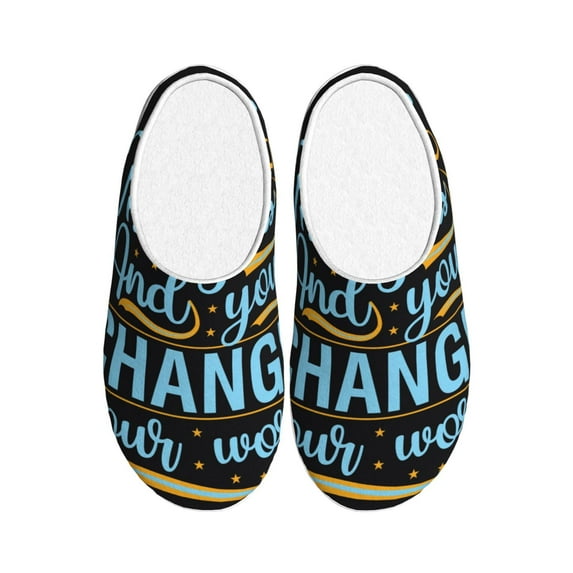 KLL Not All Those Who Wander Are Lost 2 Pattern Adult Unisex Cozy Slippers,Fuzzy Slip-on Slippers TPR Sole Slippers Comfort Plush Home Footwear for Indoor & Outdoor-8