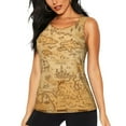 thumbnail image 1 of KLL Old Vintage Map Of Sea Print Womens Tank Top Sleeveless Workout Tops Athletic Running Shirts Yoga Gym Clothes-Large, 1 of 7