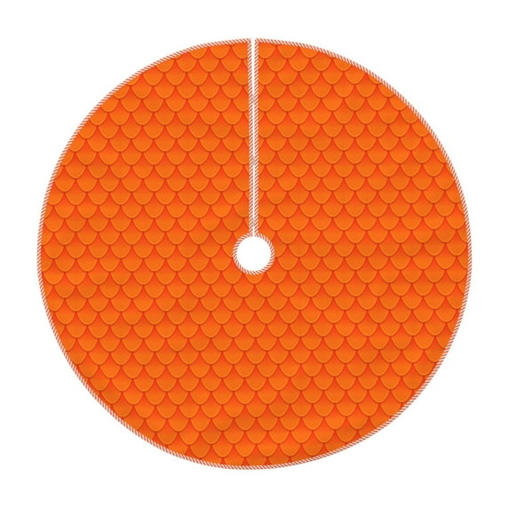 KLL Orange Scales Christmas Tree Skirt 36" ,Party Decorations Farmhouse for Christmas Decorations Holiday Party