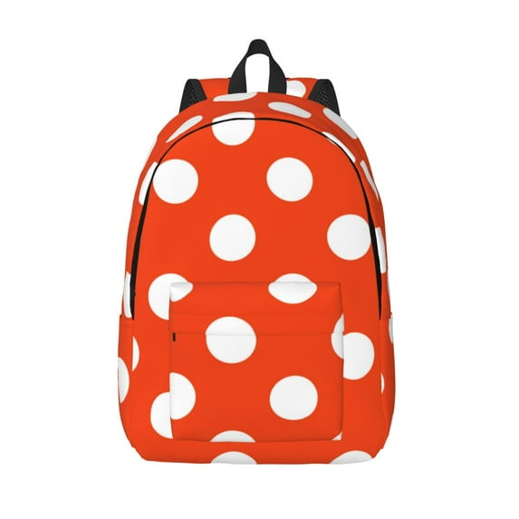 KLL Orange And White Polka Dot1 Print Travel Laptop Backpack - College Backpack Business Work Bag Nurse Bag Casual Daypack for Weekender Business Hiking -Medium
