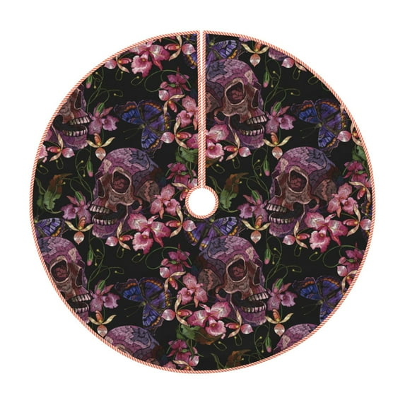 KLL Orchids Flowers Christmas Tree Skirt 36" ,Party Decorations Farmhouse for Christmas Decorations Holiday Party