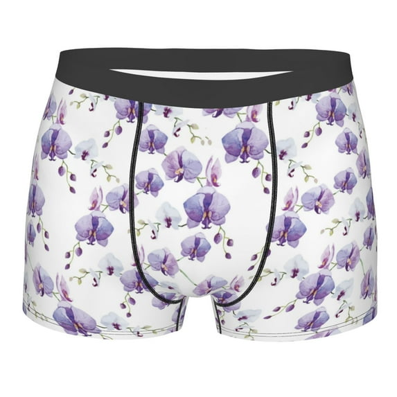 KLL Orchids Flowers Men's Cotton Boxer Briefs Underwear-XX-Large