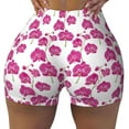 thumbnail image 1 of KLL Orchids Flowers Pattern Workout Shorts for Women Scrunch Short Gym Yoga Running Sport Active Exercise Fitness Shorts, 1 of 8