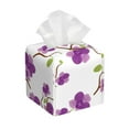 thumbnail image 1 of KLL Orchids Flowers Print Tissue Box Cover,Leather Tissue Holder Square Facial Tissue Case Facial Paper Organizer Dispenser for Bathroom, Vanity Countertop, 1 of 7