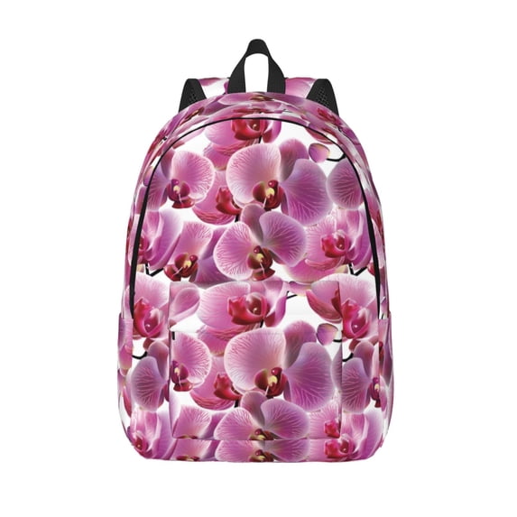 KLL Orchids Flowers Print Travel Laptop Backpack - College Backpack Business Work Bag Nurse Bag Casual Daypack for Weekender Business Hiking -Medium