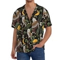thumbnail image 1 of KLL Owls And Plants Print Men's Shirt Short Sleeve Button Down Summer Cuba Beach Shirts- 3X-Large, 1 of 5