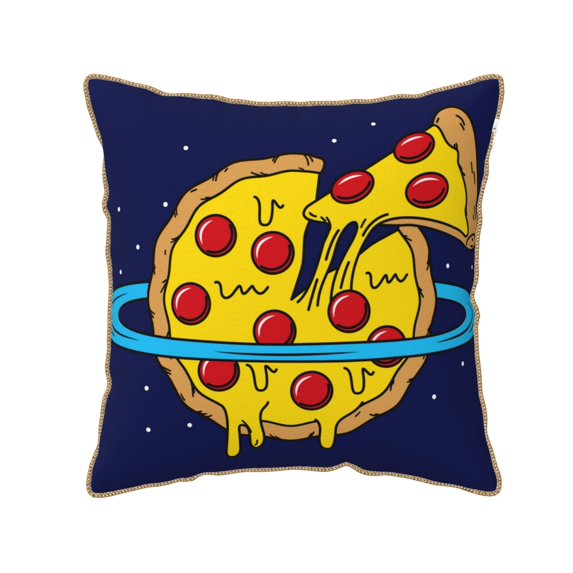 KLL PLANETA EN FORMA DE PIZZA Decorative Throw Pillow Covers Velvet Soft for Couch Sofa Bedroom Living Room Outdoor (No pillow core)- 20"x20"