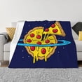 thumbnail image 1 of KLL PLANETA EN FORMA DE PIZZA Print Fleece Throw Blanket, Horizontal Fleece Bedding Cute Soft Blankets Comfy Fleece Flannel Plush Home Decor for Couch & Bed -60"x50", 1 of 9