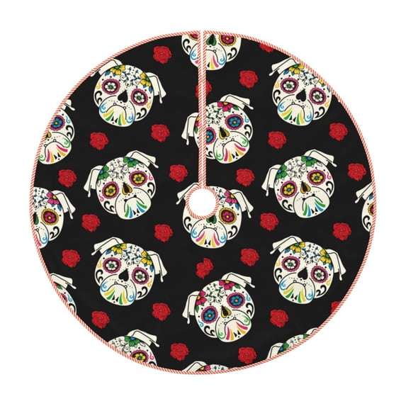 KLL PUG Christmas Tree Skirt 36" ,Party Decorations Farmhouse for Christmas Decorations Holiday Party