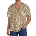 thumbnail image 1 of KLL Paisley Floral 1 Print Men's Shirt Short Sleeve Button Down Summer Cuba Beach Shirts- XX-Large, 1 of 5