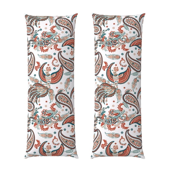 KLL Paisley Floral Pattern Long Body Pillow Cover,20x60 Body Pillow Cases,Soft Brushed Microfiber Invisible Zipper Design-Pillow core not included