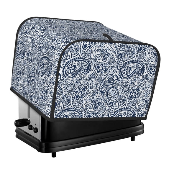 KLL Paisley4 Print 4 Slice Toaster Dust Covers Kitchen Small Appliance Cover with 2 Pockets,Can hold Jam Spreader Knife & Toaster Tongs (12.4 x 10.6 x 8.2)