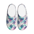thumbnail image 1 of KLL Palm Leaves Pattern Adult Unisex Cozy Slippers,Fuzzy Slip-on Slippers TPR Sole Slippers Comfort Plush Home Footwear for Indoor & Outdoor-35/36, 1 of 7