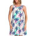 thumbnail image 1 of KLL Palm Leaves Pattern Womens Summer Dresses 2025,Loose Round Neck Sleeveless Sundresses Tank Dresses with Pockets, 1 of 7