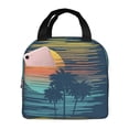 thumbnail image 1 of KLL Palm Trees Print Insulated Lunch Bag Women, Reusable Cute Tote Lunch Box for Adult & Men, Leakproof Cooler Lunch Bags for Work Office Travel Picnic, 1 of 5