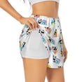 thumbnail image 1 of KLL Panda And Rainbow Pattern Shorts Women,Athletic Shorts High Waisted Running Shorts Pocket Sporty Short Gym Elastic Workout Shorts-Large, 1 of 7