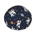 thumbnail image 1 of KLL Panda Astronaut Pattern Shower Cap & Bath Cap for Women,Reversible Oversized Waterproof Shower Caps for all Hair Lengths,Elastic Reusable Bathing Hair Cap, 1 of 6