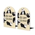 thumbnail image 1 of KLL Panda Doing Yoga Print Wood Book Ends for Shelves,1 Pair Wood Bookends Book Holder Stand Decorative, Book Stoppers for Heavy Duty Books CD File Video Games, 1 of 8