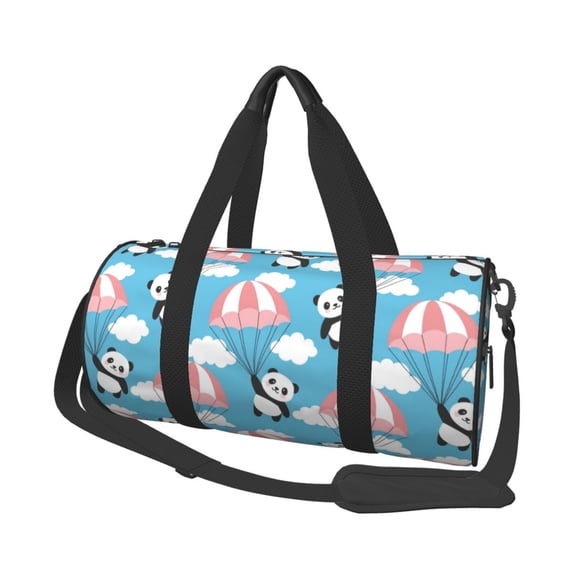 KLL Panda Flying in the Sky Duffle Bag For Men Women Sport Gym Fitness Tote Travel Training Workout Basketball Football Weekender