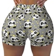 thumbnail image 1 of KLL Panda With Crown And Stars Pattern Workout Shorts for Women Scrunch Short Gym Yoga Running Sport Active Exercise Fitness Shorts, 1 of 5