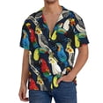 thumbnail image 1 of KLL Parrot Print Men's Shirt Short Sleeve Button Down Summer Cuba Beach Shirts- X-Large, 1 of 5