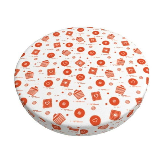 KLL Pastry Round Bar Chair Cushion Cover 12 inch ,Bar Stool Protector with Elastic, Soft Washable