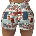 thumbnail image 1 of KLL Patchwork In Country Style Pattern Workout Shorts for Women Scrunch Short Gym Yoga Running Sport Active Exercise Fitness Shorts, 1 of 8