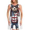 thumbnail image 1 of KLL Patriotic Boxing Bear Art Pattern Womens Summer Dresses 2025,Loose Round Neck Sleeveless Sundresses Tank Dresses with Pockets, 1 of 7