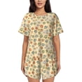 thumbnail image 1 of KLL Paw In Groovy Style Print Pajama Set for Women Short Sleeve Sleepwear Pjs Soft 2 Piece Lounge Sleepwear Sets-Medium, 1 of 6