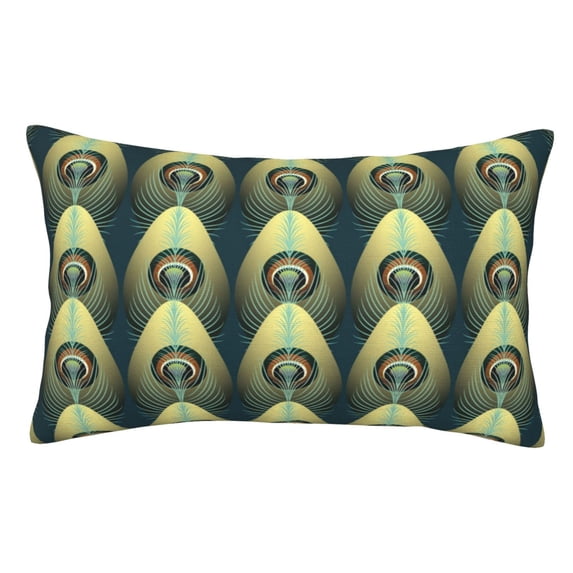 KLL Peacock Gold Feather Pillow Covers Envelope Closure,Super Soft and Cozy Fuzzy Fleece Pillow Case Cover (No pillow core) 20"x30"