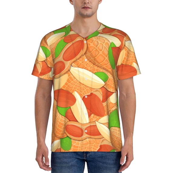 KLL Peanuts1 for Men's Baseball Shirts,Short Sleeve Casual Shirts Button Down Shirt for Men Beach Summer Wedding Shirt-