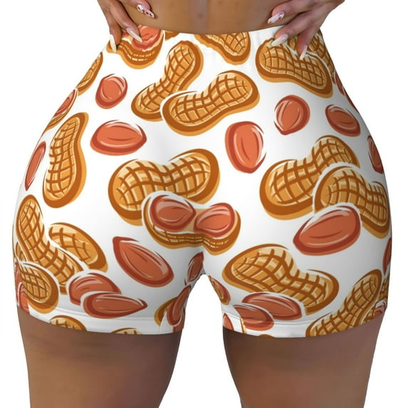 KLL Peanuts4 Pattern Workout Shorts for Women Scrunch Short Gym Yoga Running Sport Active Exercise Fitness Shorts