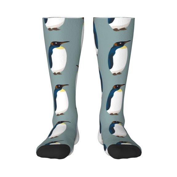 KLL Penguin Print Cool Socks Men's Women's Crew Socks Funny Crazy Novelty Stockings