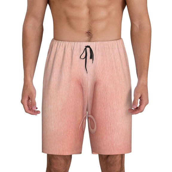 KLL Pig'S Tail for Men's 1-Pack Shorts,Sleep Pajama Shorts for Men Soft Pj Shorts Men's Pajama Bottoms Sleepwear -4X-Large