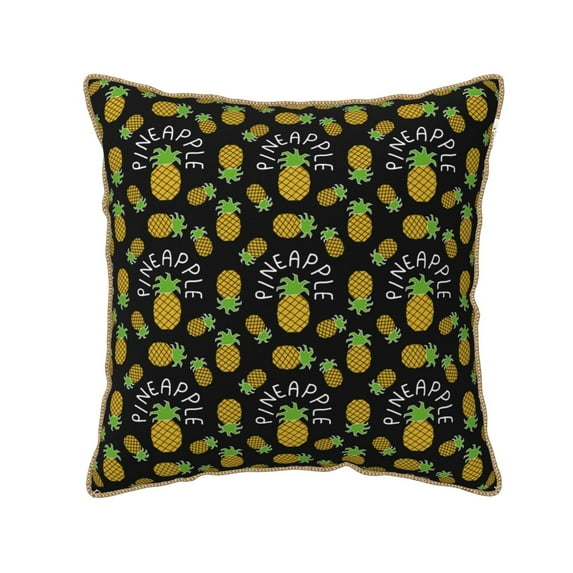 KLL Pineapple Decorative Throw Pillow Covers Velvet Soft for Couch Sofa Bedroom Living Room Outdoor - 20"x20"