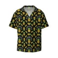 thumbnail image 1 of KLL Pineapple Print Men's Shirt Short Sleeve Button Down Summer Cuba Beach Shirts- Large, 1 of 7