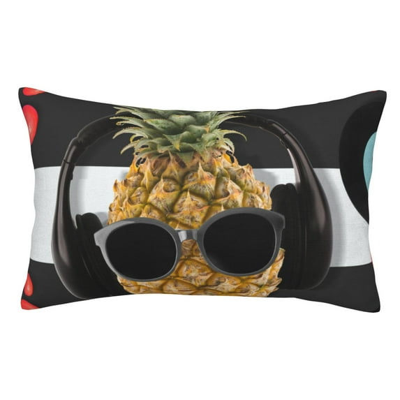 KLL Pineapple With Black Glasses Pillow Covers Envelope Closure,Super Soft and Cozy Fuzzy Fleece Pillow Case Cover
